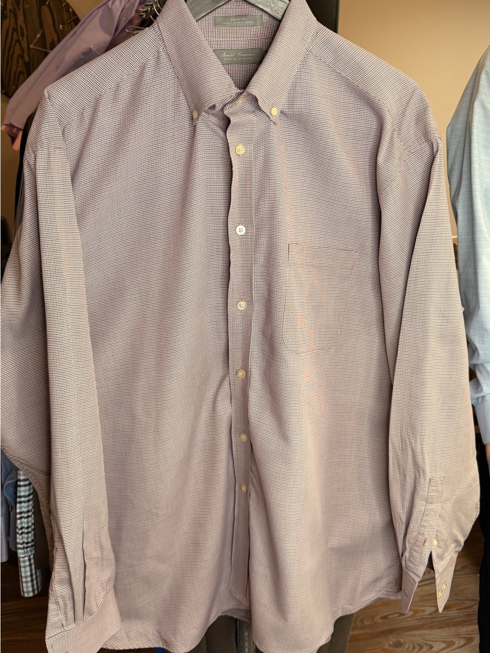 Daniel Cremieux Signature Collection Men's Purple Micro-Check Button-Up Shirt - Picture 2 of 5
